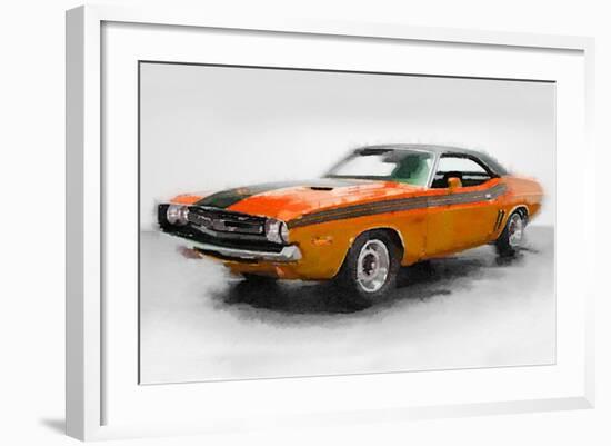 1968 Dodge Challenger Watercolor-NaxArt-Framed Art Print