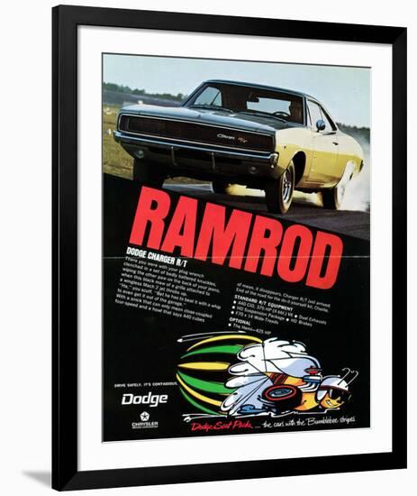 1968 Dodge Charger Ramrod-null-Framed Art Print