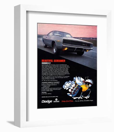 1968 Dodge Charger Rt-null-Framed Art Print