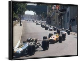 1968 Monaco Grand Prix, Jochen Rindt in Brabham leads Bruce McLaren in McLaren-Ford-null-Framed Photographic Print