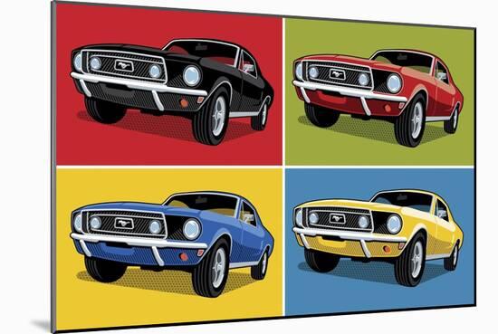 1968 Mustang Classic Car-Ron Magnes-Mounted Giclee Print