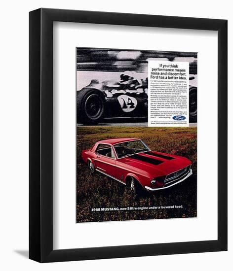 1968 Mustang New 5Litre Engine-null-Framed Art Print