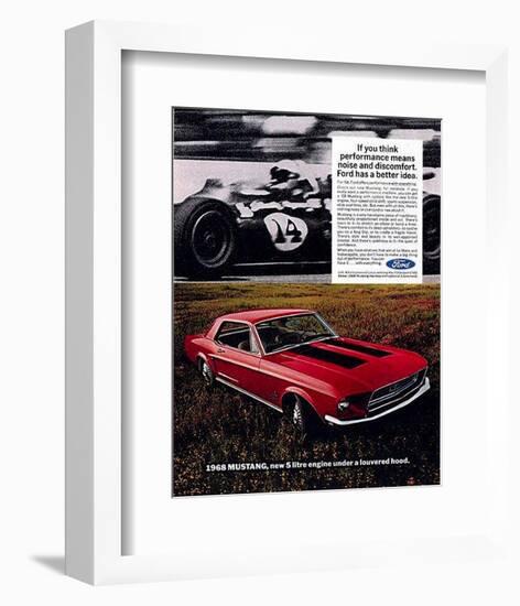 1968 Mustang New 5Litre Engine-null-Framed Art Print