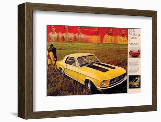 1968 Mustang Turn Yourself On-null-Framed Art Print