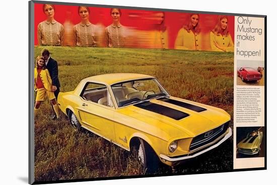 1968 Mustang Turn Yourself On-null-Mounted Art Print