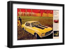 1968 Mustang Turn Yourself On-null-Framed Art Print