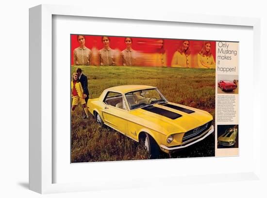 1968 Mustang Turn Yourself On-null-Framed Art Print