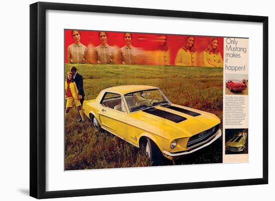 1968 Mustang Turn Yourself On-null-Framed Art Print