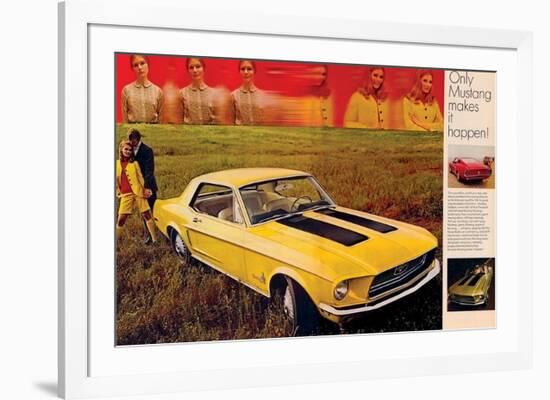 1968 Mustang Turn Yourself On-null-Framed Art Print