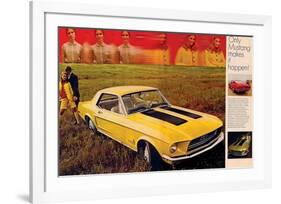 1968 Mustang Turn Yourself On-null-Framed Art Print