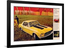 1968 Mustang Turn Yourself On-null-Framed Art Print