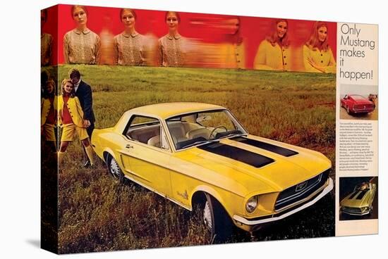 1968 Mustang Turn Yourself On-null-Stretched Canvas