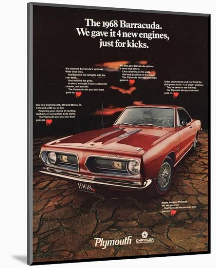 1968 Plymouth Barracuda-null-Mounted Art Print