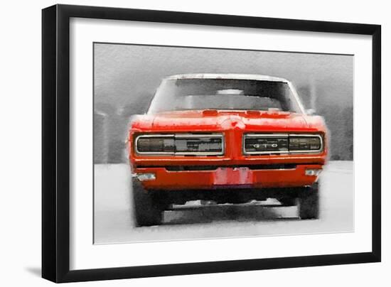 1968 Pontiac GTO Front Watercolor-NaxArt-Framed Art Print