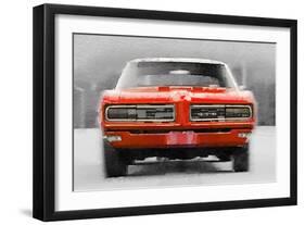 1968 Pontiac GTO Front Watercolor-NaxArt-Framed Art Print