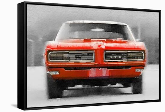 1968 Pontiac GTO Front Watercolor-NaxArt-Framed Stretched Canvas