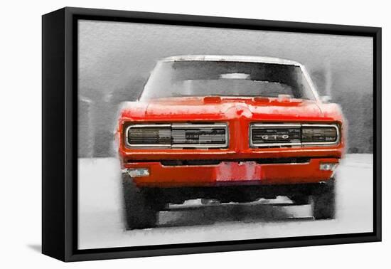 1968 Pontiac GTO Front Watercolor-NaxArt-Framed Stretched Canvas