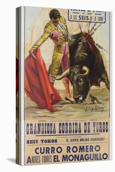 1968 Spanish Bullfight Poster Plaza De Toros De Fuengirola-null-Stretched Canvas