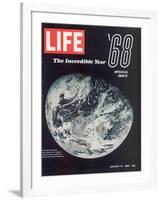 1968 Special Issue, NASA Shot of Earth from Space, Apollo 8 Mission, January 10, 1969-null-Framed Photographic Print