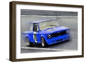 1969 BMW 2002 Racing Watercolor-NaxArt-Framed Art Print