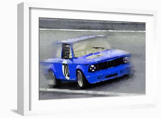 1969 BMW 2002 Racing Watercolor-NaxArt-Framed Art Print