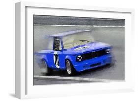 1969 BMW 2002 Racing Watercolor-NaxArt-Framed Art Print