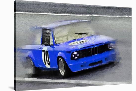 1969 BMW 2002 Racing Watercolor-NaxArt-Stretched Canvas