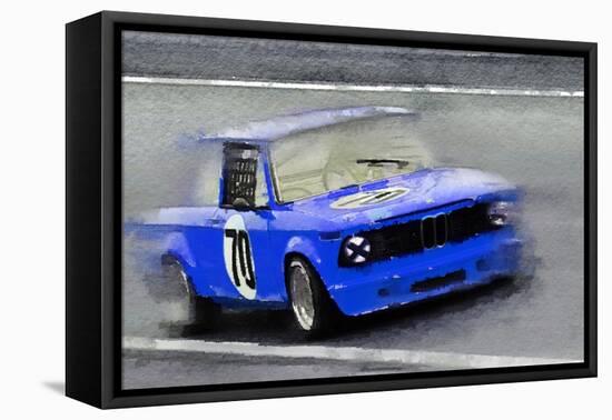 1969 BMW 2002 Racing Watercolor-NaxArt-Framed Stretched Canvas