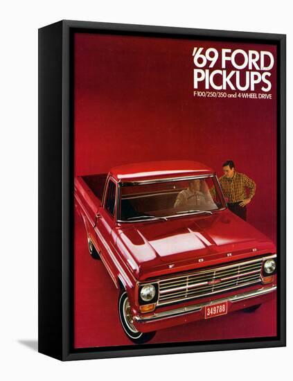 1969 Ford F-100 pick up truck brochure-null-Framed Stretched Canvas