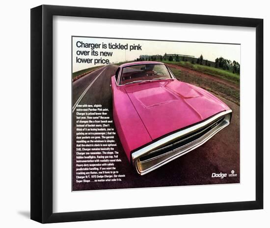 1970 Dodge Charger TickledPink-null-Framed Art Print