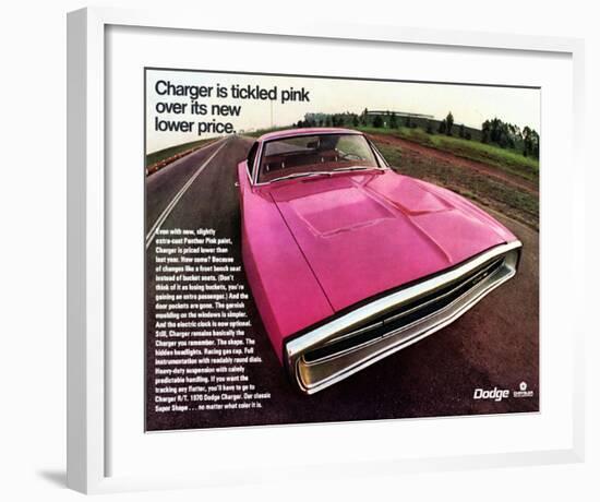 1970 Dodge Charger TickledPink-null-Framed Art Print