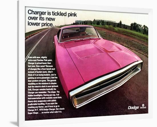 1970 Dodge Charger TickledPink-null-Framed Art Print