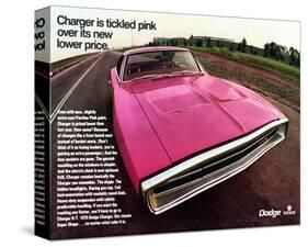 1970 Dodge Charger TickledPink-null-Stretched Canvas