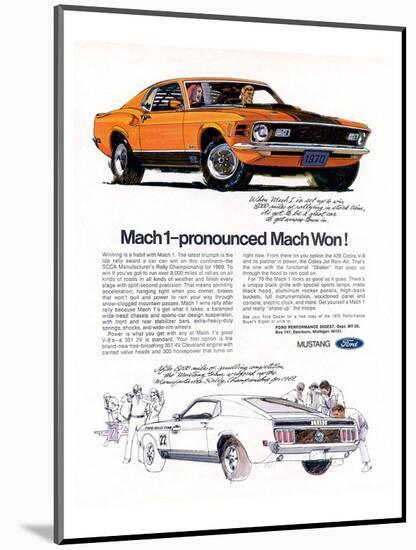 1970 Mustang Mach1-Mach Won-null-Mounted Art Print