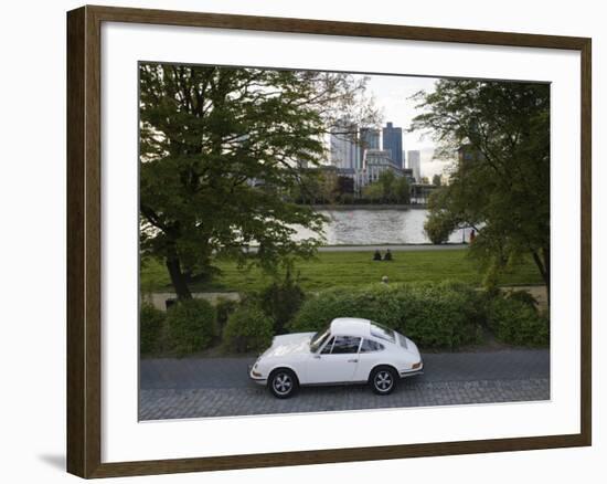 1970's Porsche 911, Riverside Park, Frankfurt-Am-Main, Hessen, Germany-Walter Bibikow-Framed Photographic Print