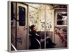 1970s America, Graffiti on a Subway Car, New York City, New York, 1972-null-Framed Photo