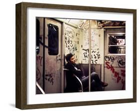 1970s America, Graffiti on a Subway Car, New York City, New York, 1972-null-Framed Photo