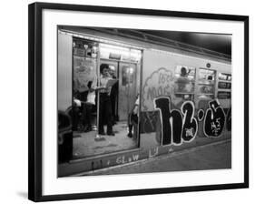 1970s America, Graffiti on a Subway Car on the Lexington Avenue Line. New York City, New York, 1972-null-Framed Photo