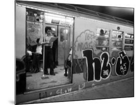 1970s America, Graffiti on a Subway Car on the Lexington Avenue Line. New York City, New York, 1972-null-Mounted Photo