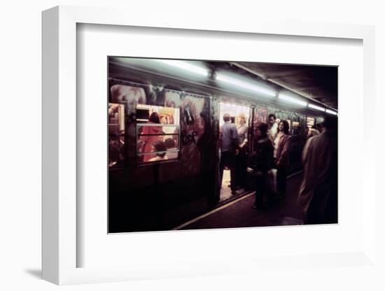 1970s America, Graffiti on a Subway Car on the Lexington Avenue Line. New York City, New York, 1972-null-Framed Photo