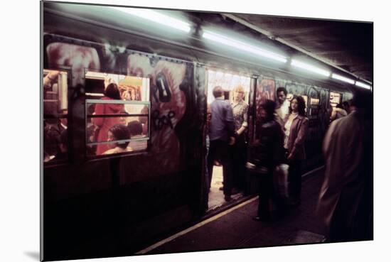 1970s America, Graffiti on a Subway Car on the Lexington Avenue Line. New York City, New York, 1972-null-Mounted Photo