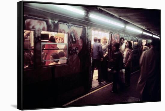 1970s America, Graffiti on a Subway Car on the Lexington Avenue Line. New York City, New York, 1972-null-Framed Stretched Canvas