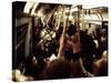 1970s America, Passengers on a Subway Car, New York City, New York, 1972-null-Stretched Canvas