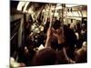 1970s America, Passengers on a Subway Car, New York City, New York, 1972-null-Mounted Photo