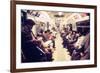 1970s America, Passengers on a Subway Car, New York City, New York, 1972-null-Framed Photo