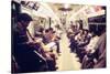 1970s America, Passengers on a Subway Car, New York City, New York, 1972-null-Stretched Canvas