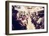 1970s America, Passengers on a Subway Car, New York City, New York, 1972-null-Framed Photo