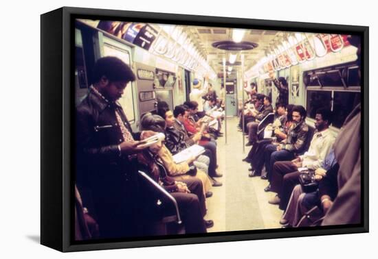 1970s America, Passengers on a Subway Car, New York City, New York, 1972-null-Framed Stretched Canvas