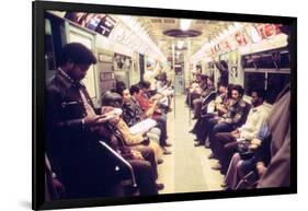 1970s America, Passengers on a Subway Car, New York City, New York, 1972-null-Framed Photo