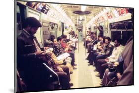 1970s America, Passengers on a Subway Car, New York City, New York, 1972-null-Mounted Photo